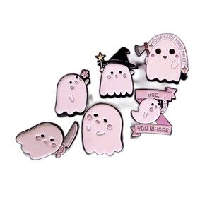 Spooky and‎ cute ghost Enamel pins